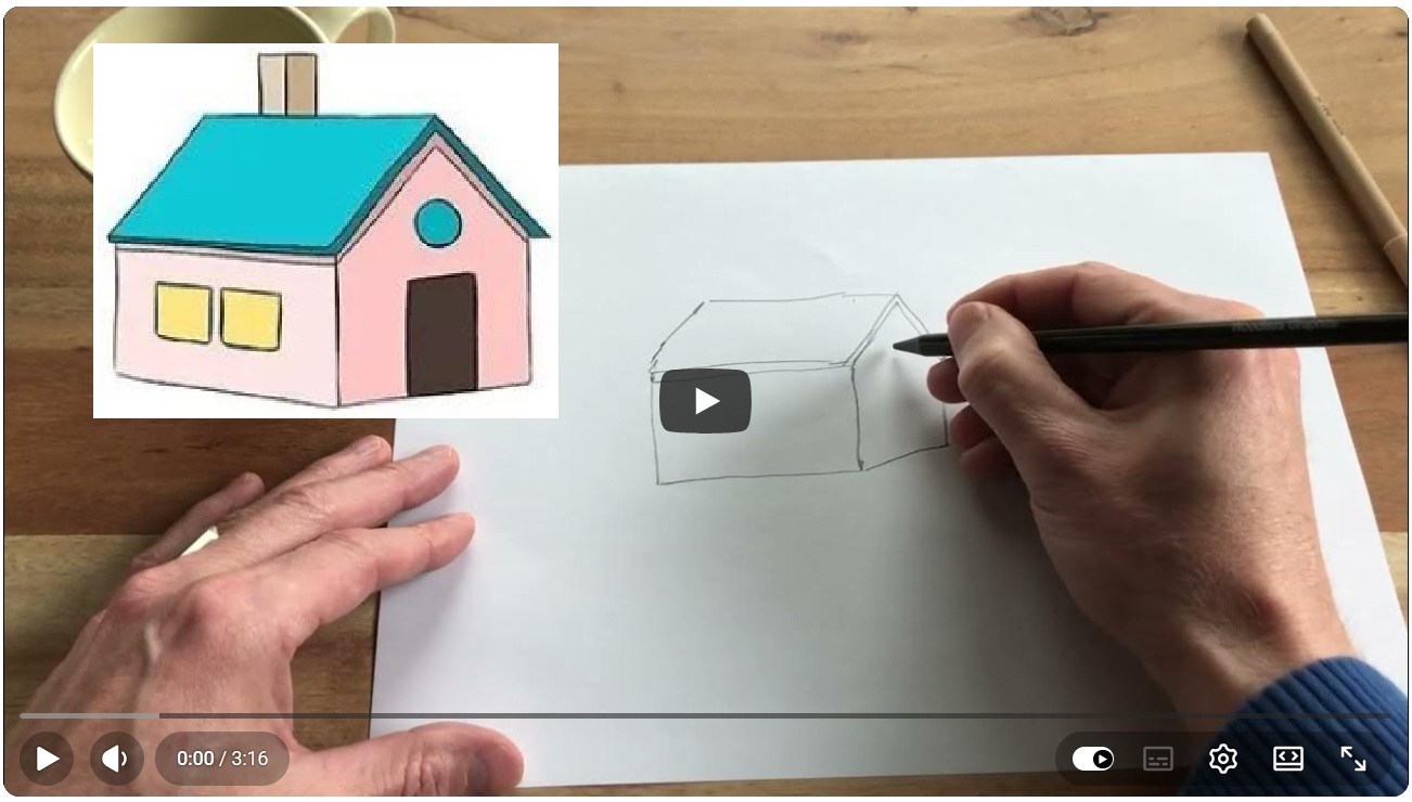 Hoe stap voor stap een huis tekenen thumbnail