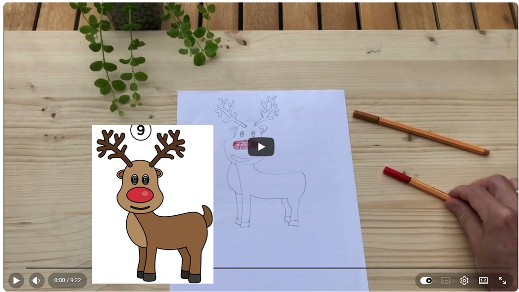 Hoe stap voor stap een rendier tekenen thumbnail