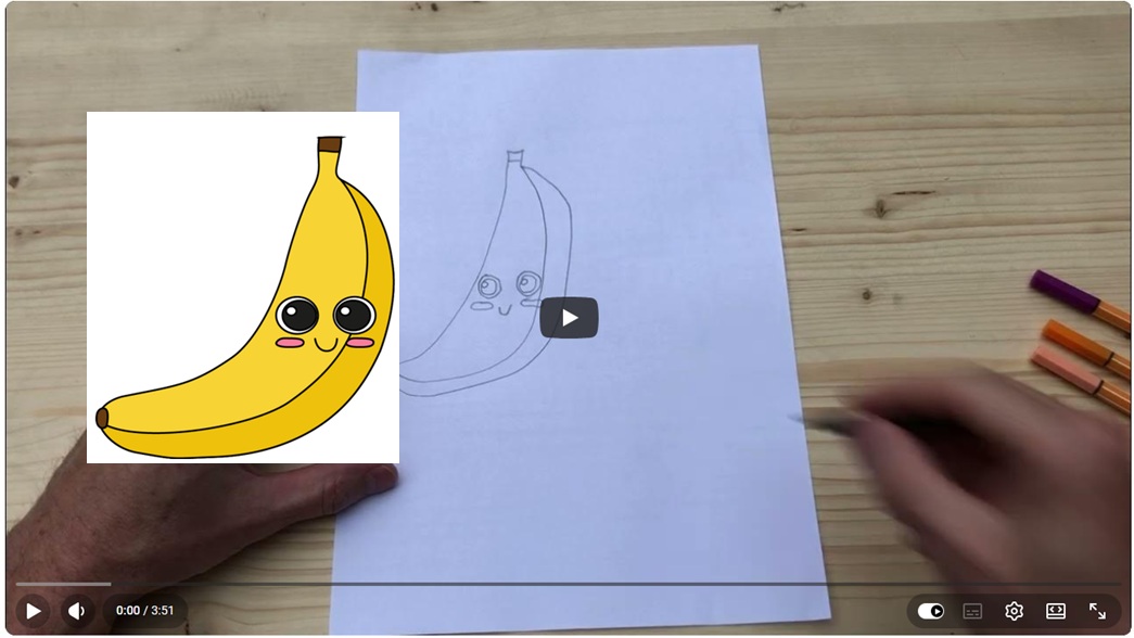 Hoe stap voor stap een banaan tekenen thumbnail