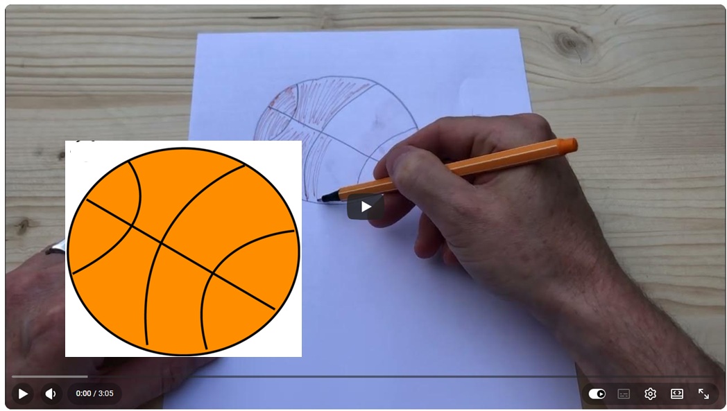 Hoe stap voor stap een basketbal tekenen thumbnail