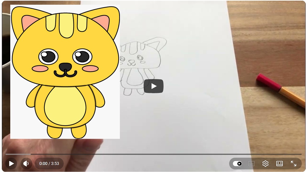 Hoe stap voor stap een kawaii kat tekenen thumbnail