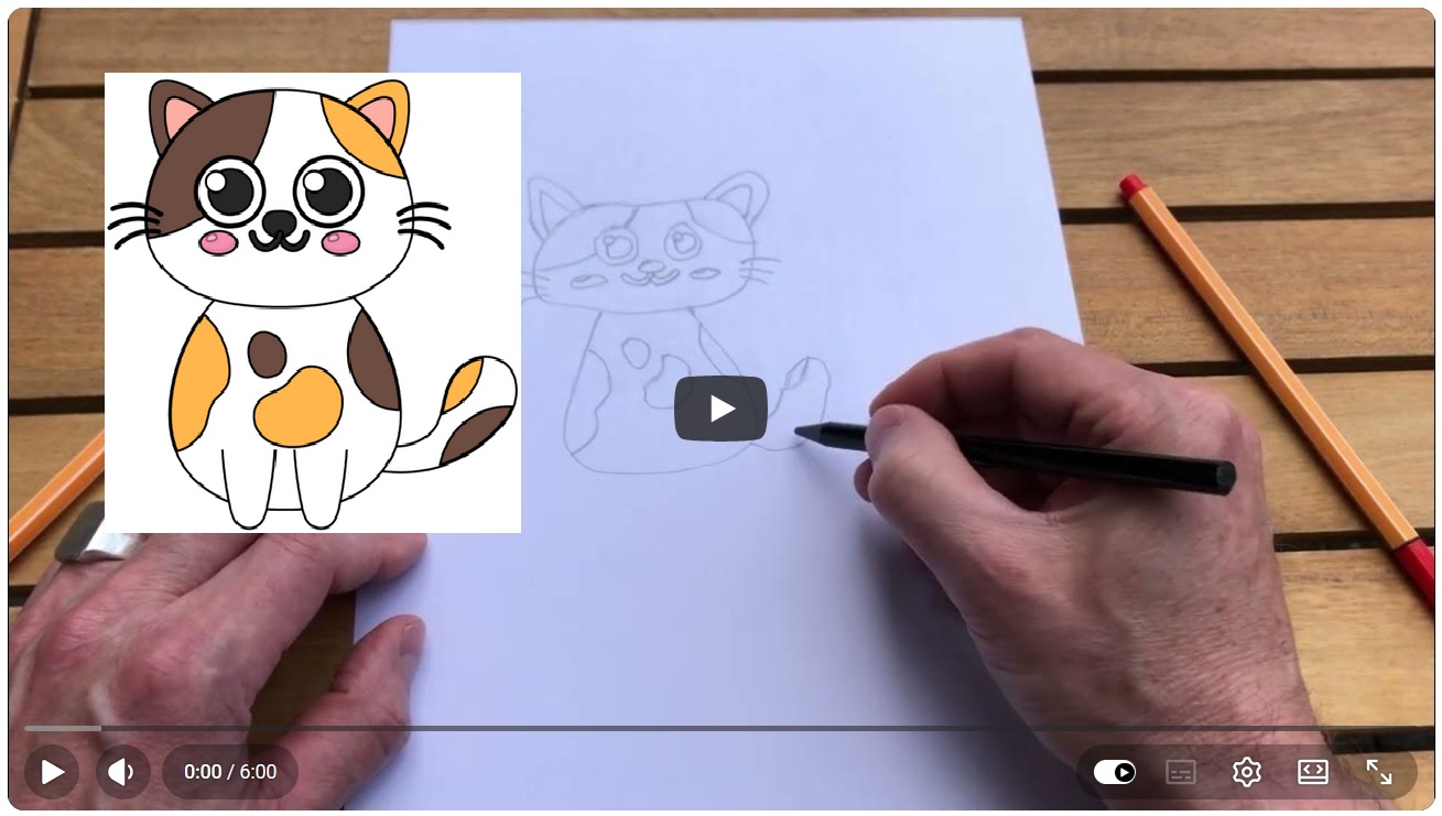 Hoe stap voor stap een kitten tekenen thumbnail