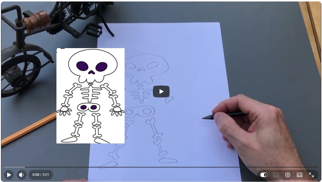 Hoe stap voor stap een skelet tekenen thumbnail