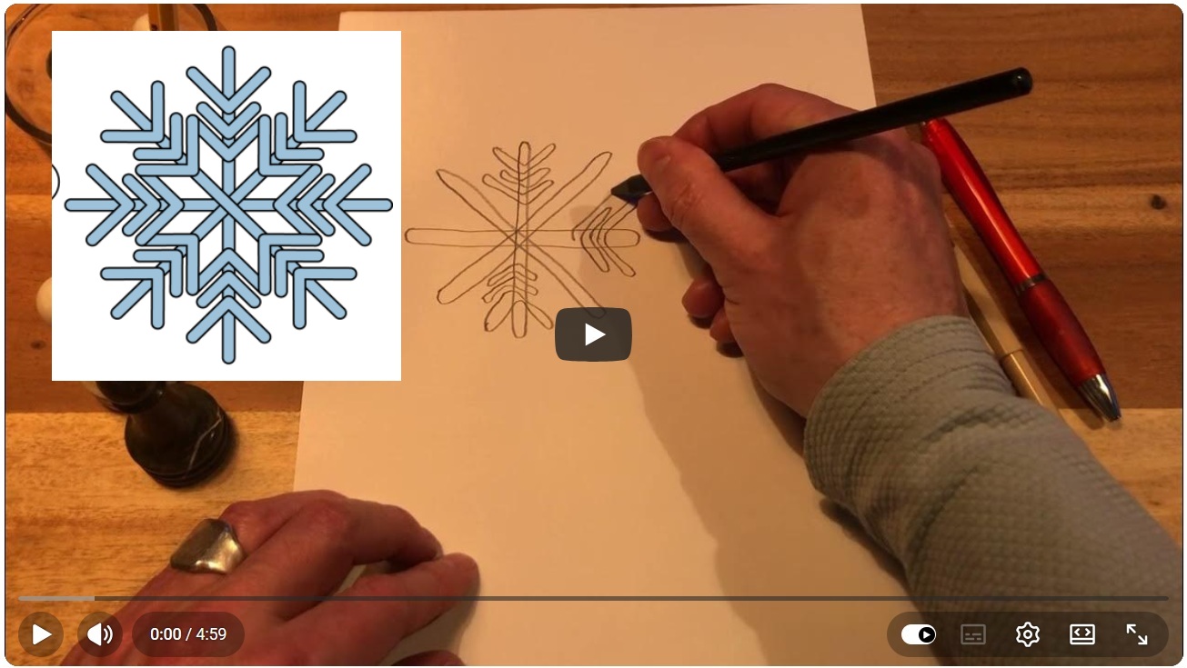 Hoe stap voor stap een sneeuwvlok tekenen thumbnail